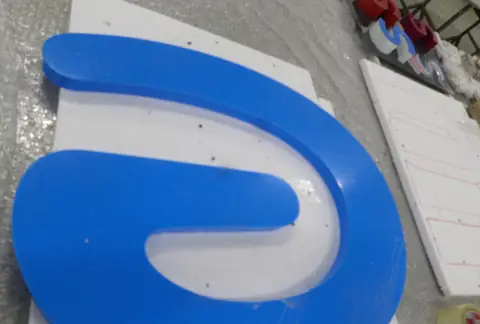 Illuminated channel letters in production