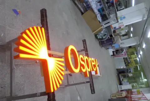 Illuminated channel letters in production