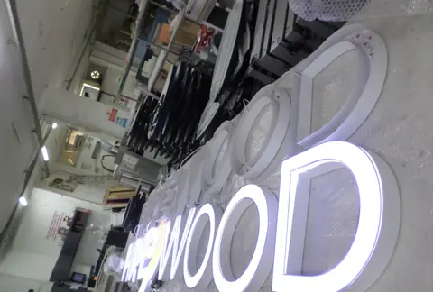 Illuminated channel letters in production