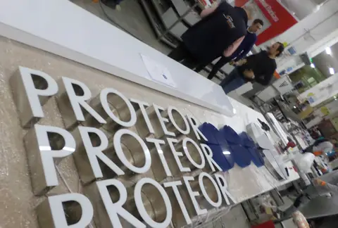 Illuminated channel letters in production