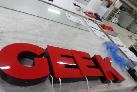 Illuminated channel letters in production