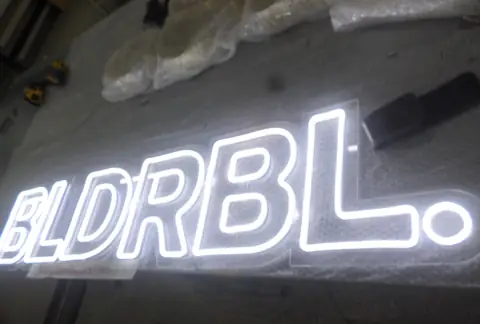 Illuminated channel letters in production