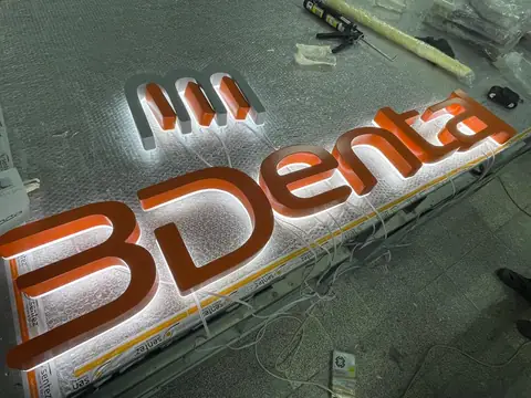 Illuminated channel letters in production
