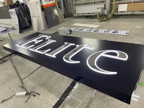 Illuminated channel letters in production