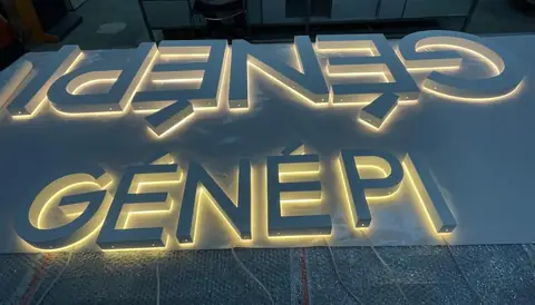 Illuminated channel letters in production