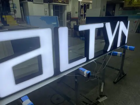 Illuminated channel letters in production