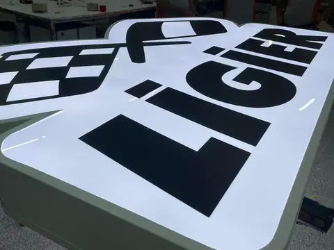 Illuminated channel letters in production