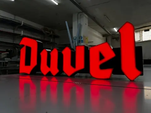 Illuminated channel letters in production